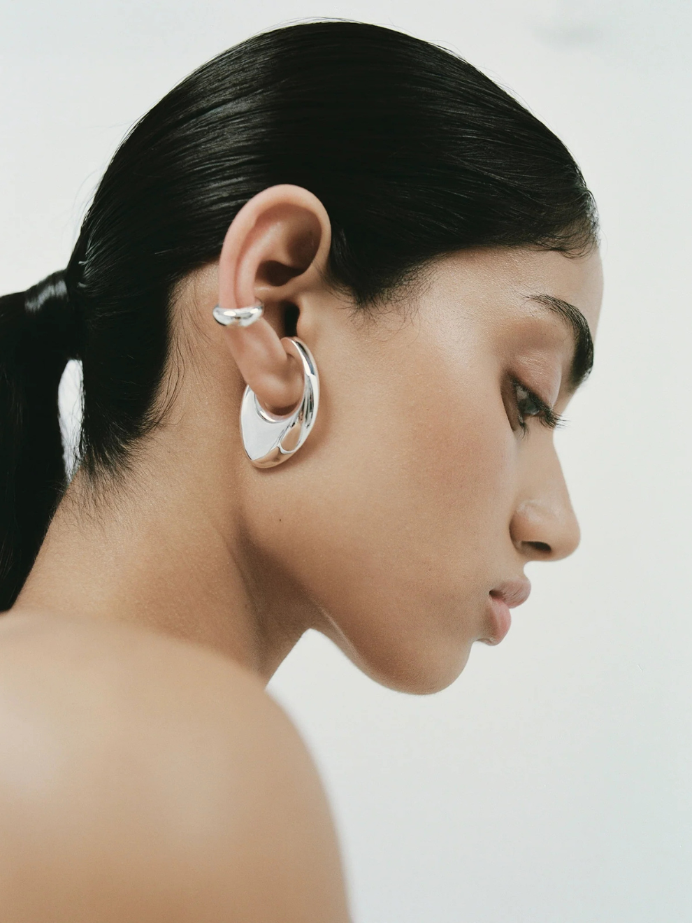 Mirror Ear Cuff in Silver