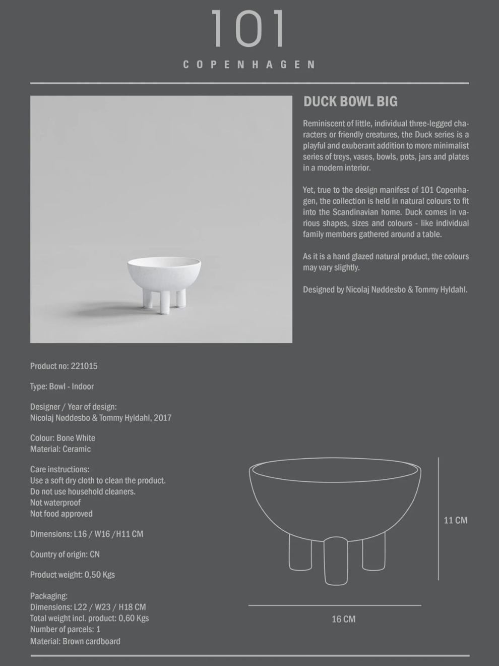 PRE-ORDER Duck Bowl Big in Bone White