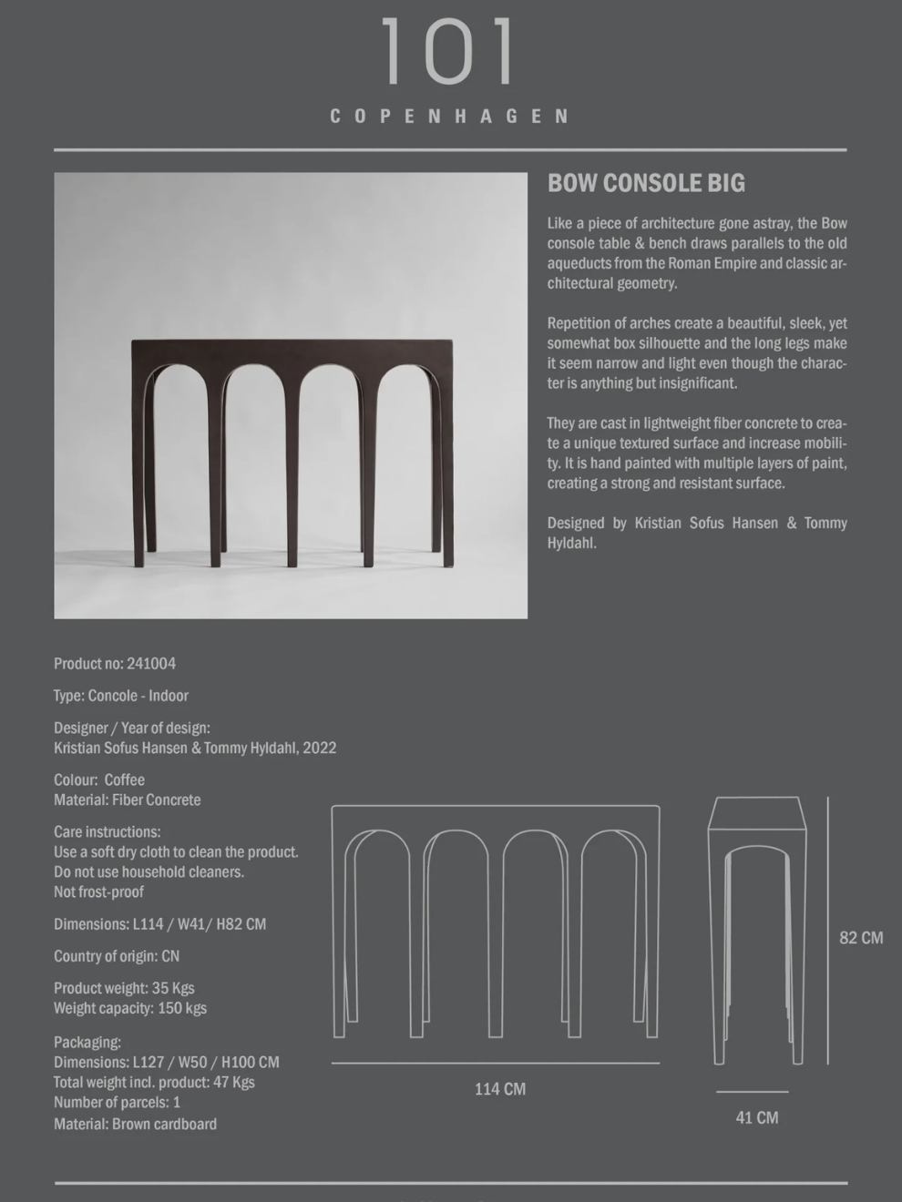 PRE-ORDER Bow Console Big in Coffee