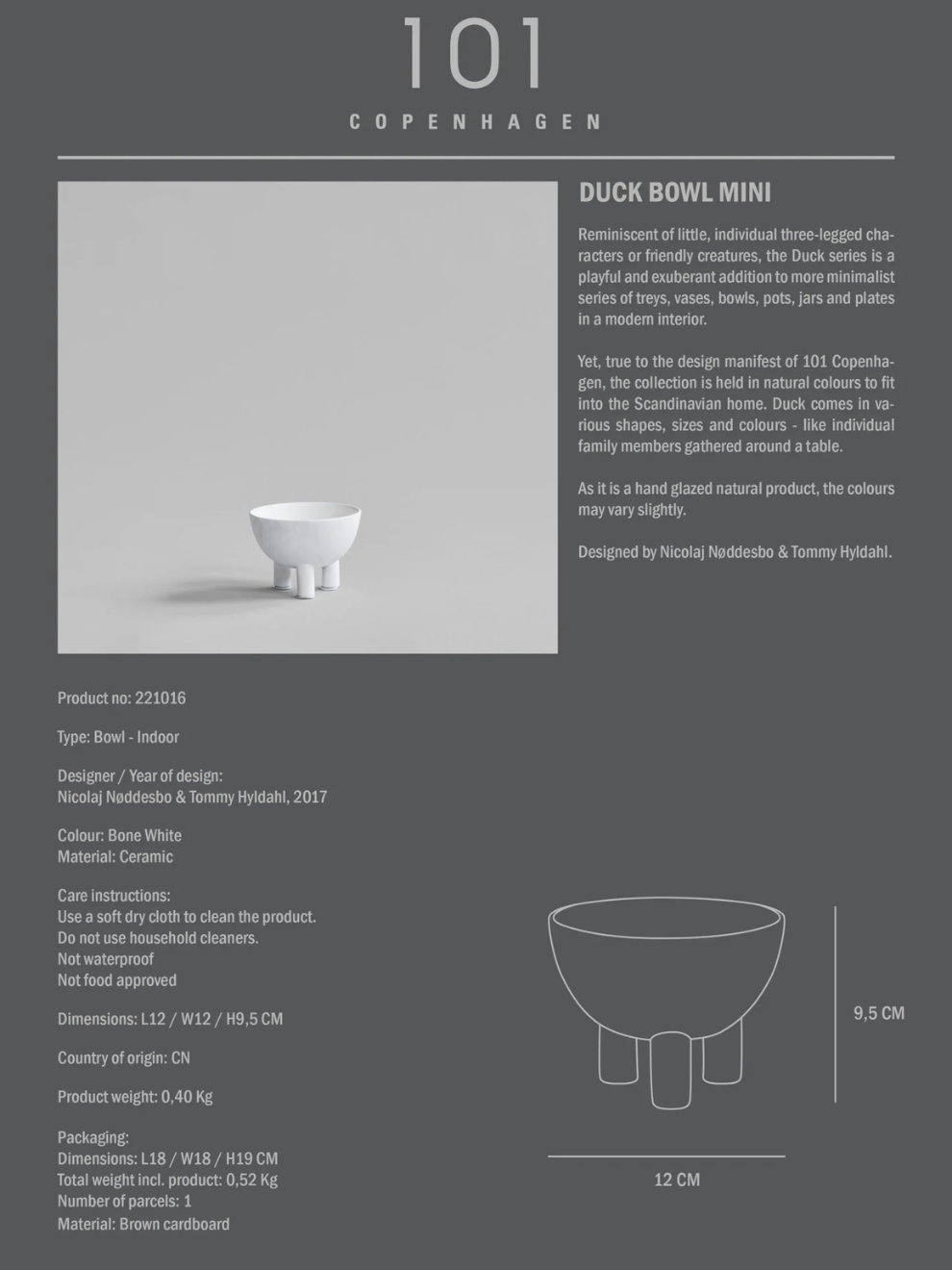 PRE-ORDER Duck Bowl Mini in Bone White