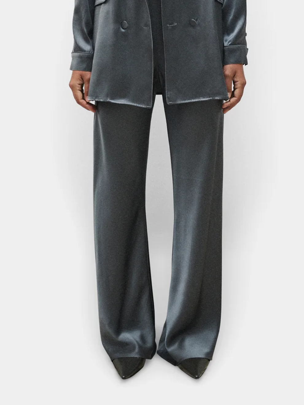 Bias Cut Pants in Slate