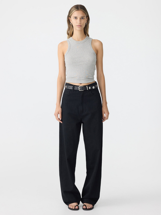 Long Rise Slouch Jean in Black