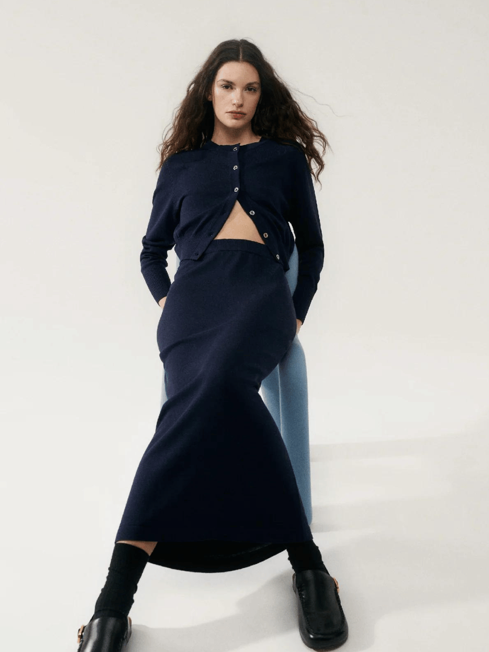 Cropped Cardigan in Midnight
