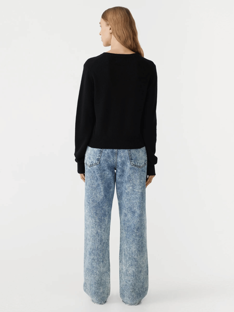 Wool Cashmere Classic Knit in Black