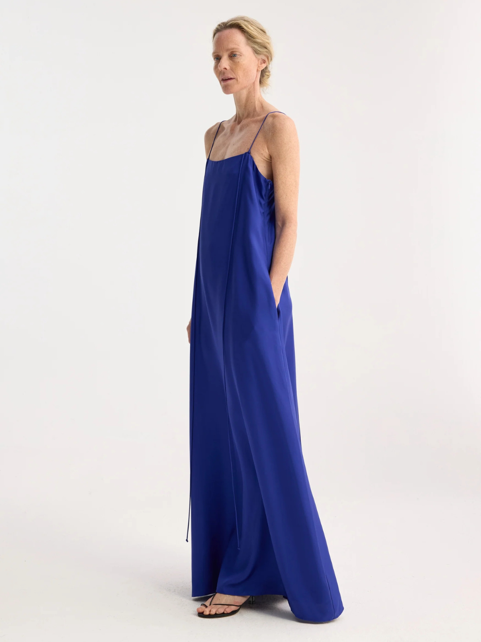 Silk Strap Dress in Electric Blue  DB International