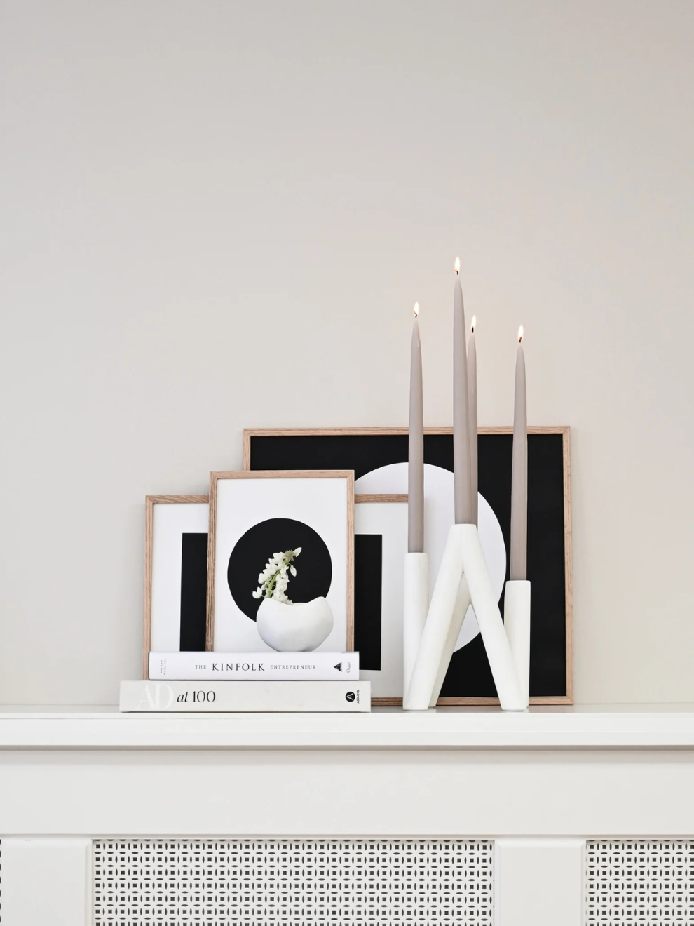 PRE-ORDER W Candle Holder in Bone White