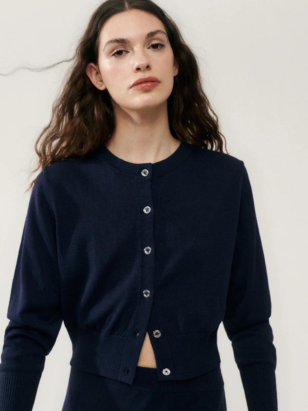 Cropped Cardigan in Midnight