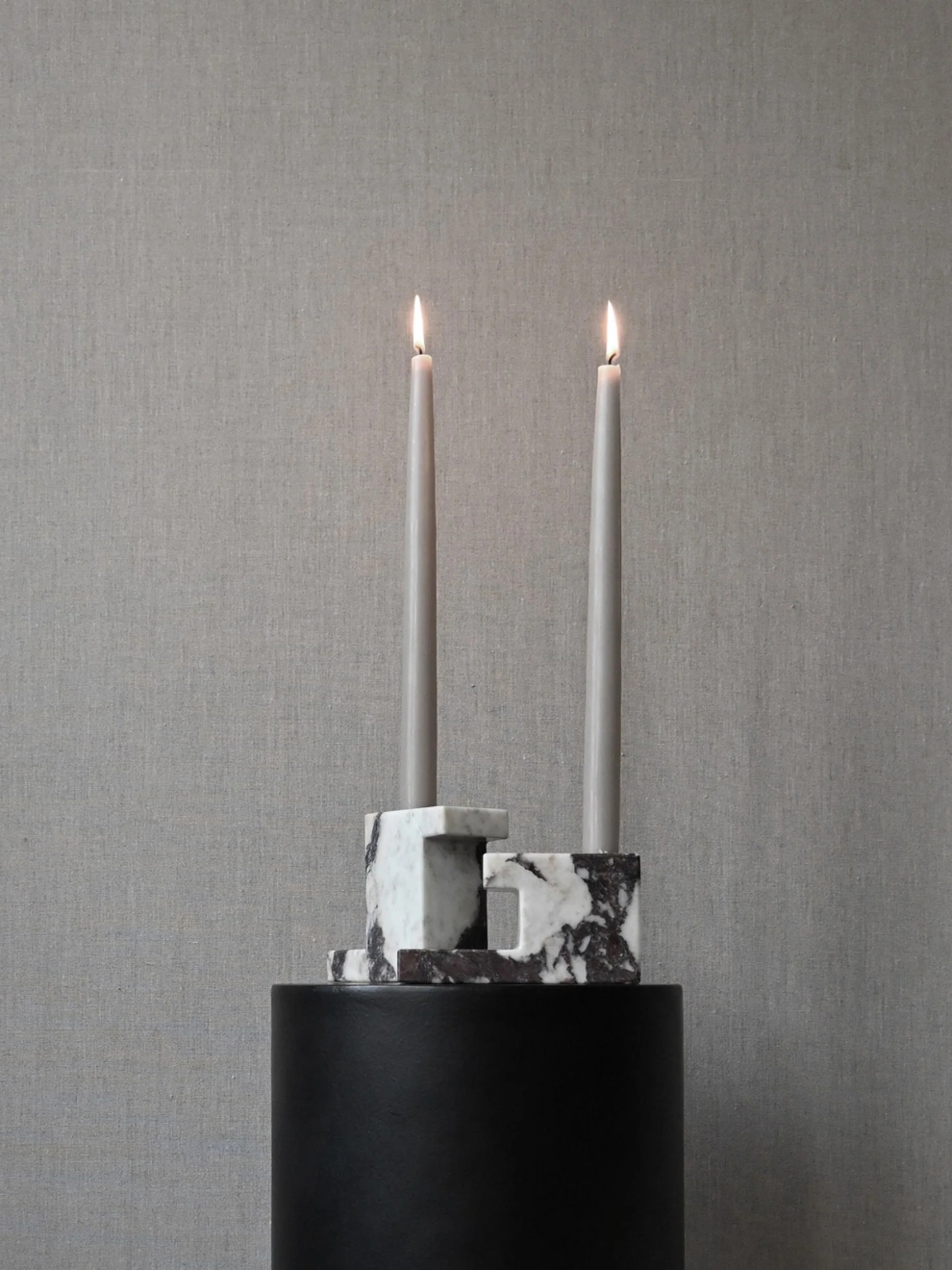 PRE-ORDER Brick Candle Holder Tall in Calacatta