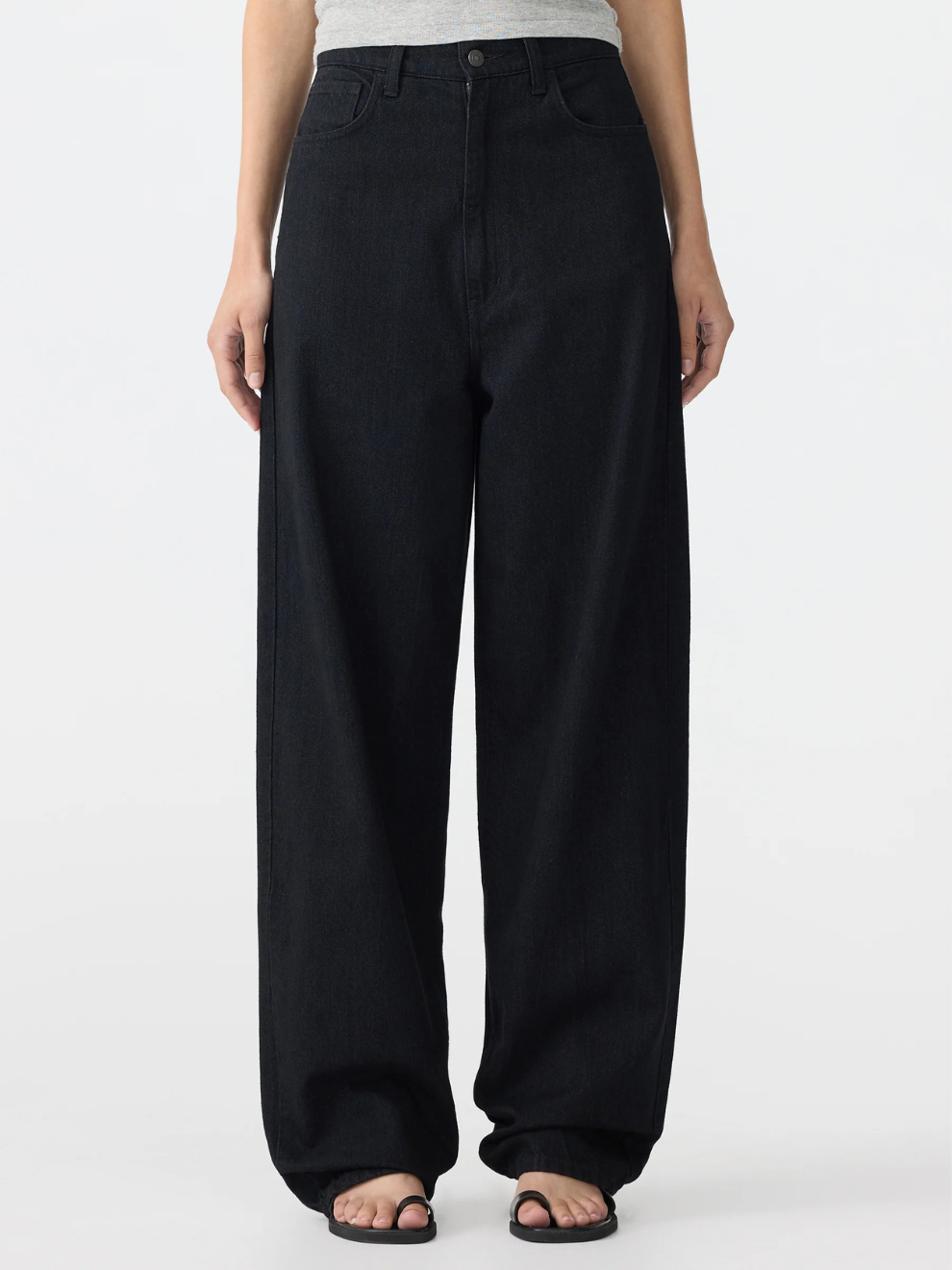 Long Rise Slouch Jean in Black