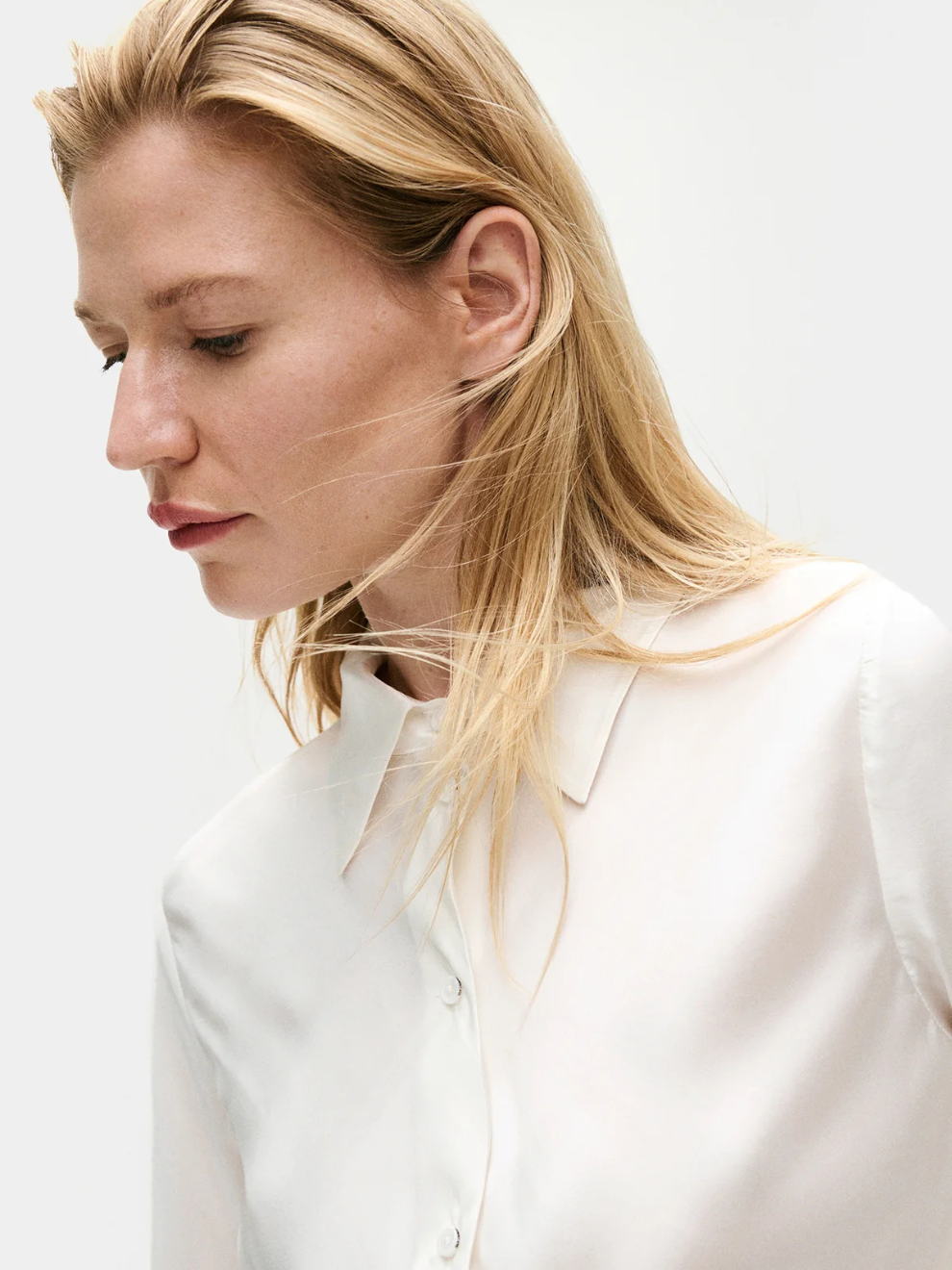 Bias Cut Shirt in White