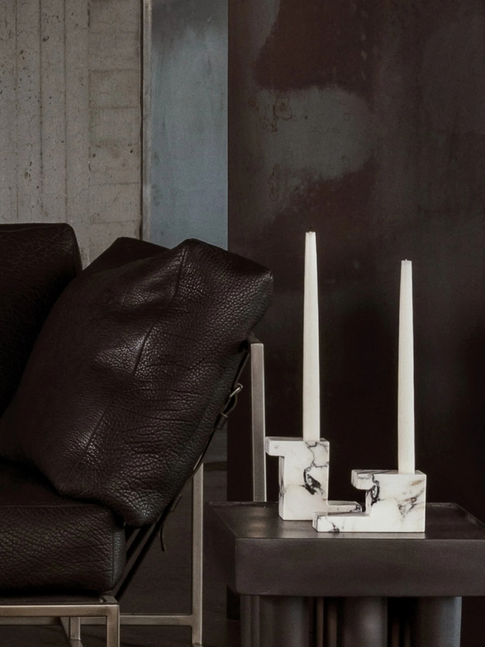 PRE-ORDER Brick Candle Holder Tall in Calacatta