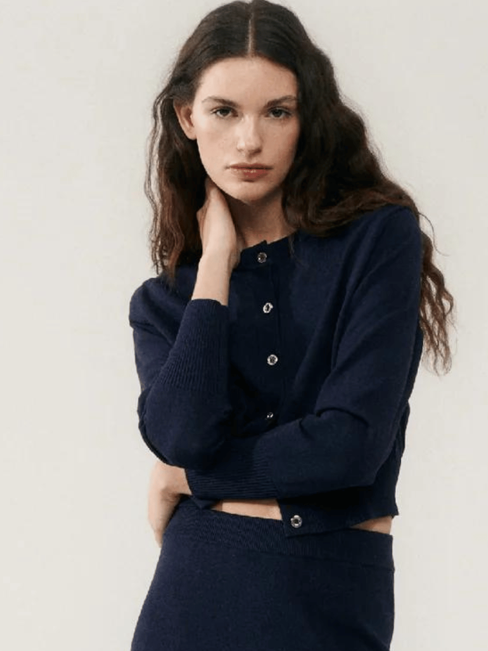 Cropped Cardigan in Midnight