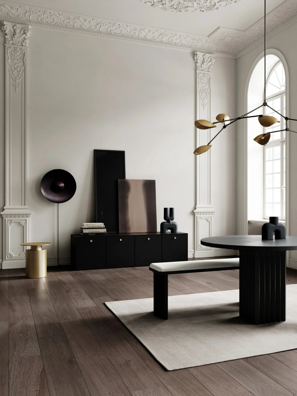 PRE-ORDER Pillar Table Tall in Brass