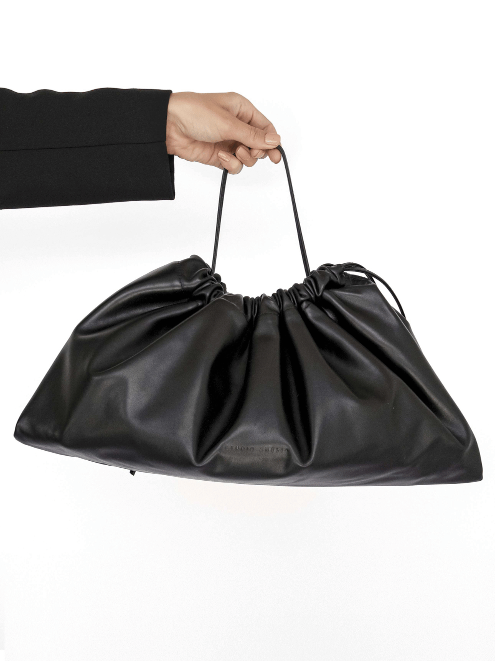 Maxi Drawstring Bag in Black