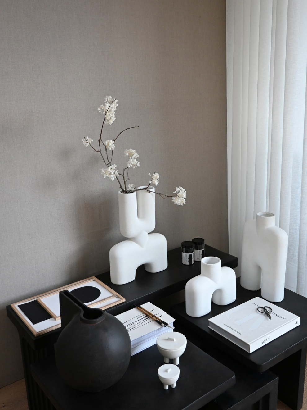 PRE-ORDER Cobra Tall Medio Vase in Bone White