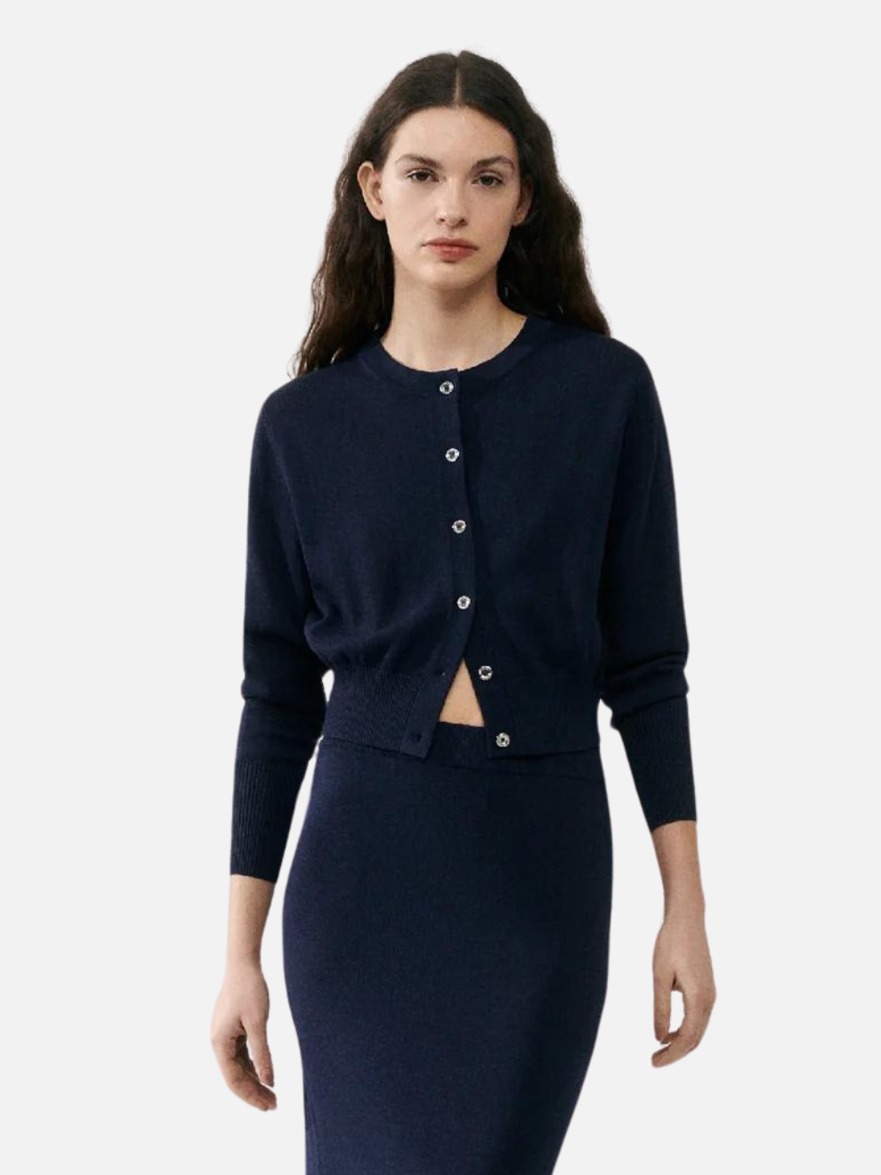 Cropped Cardigan in Midnight