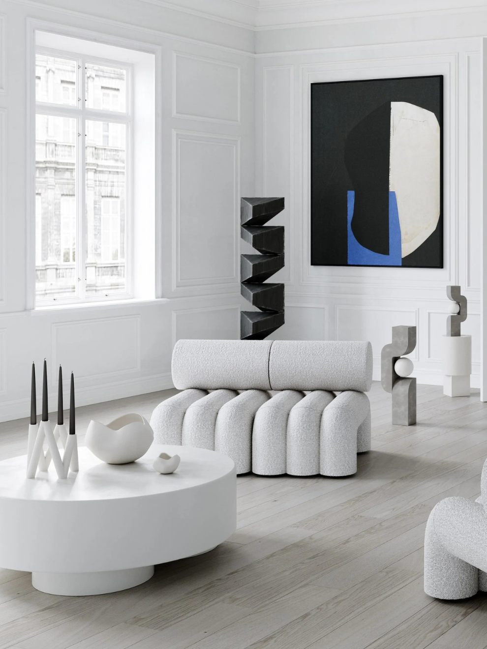 PRE-ORDER W Candle Holder in Bone White