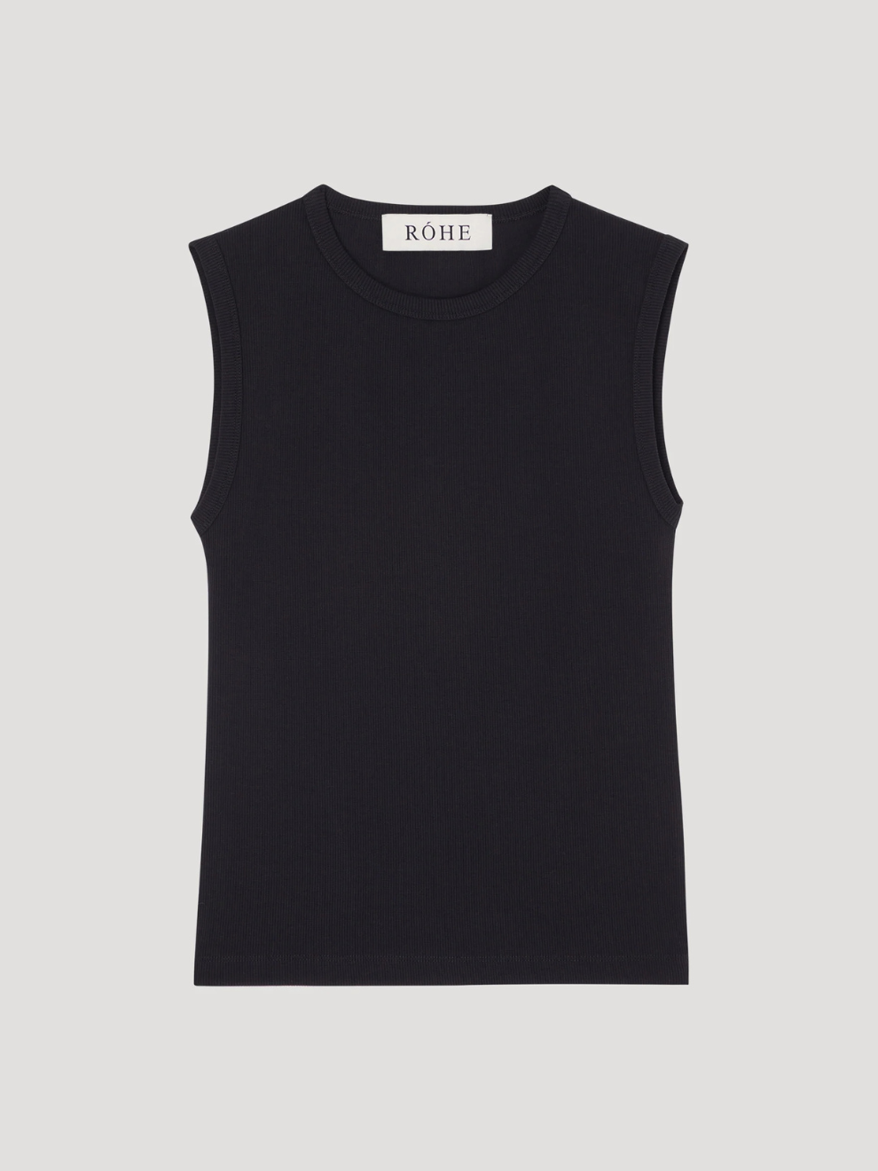 Tight Rib Tank Top in Black