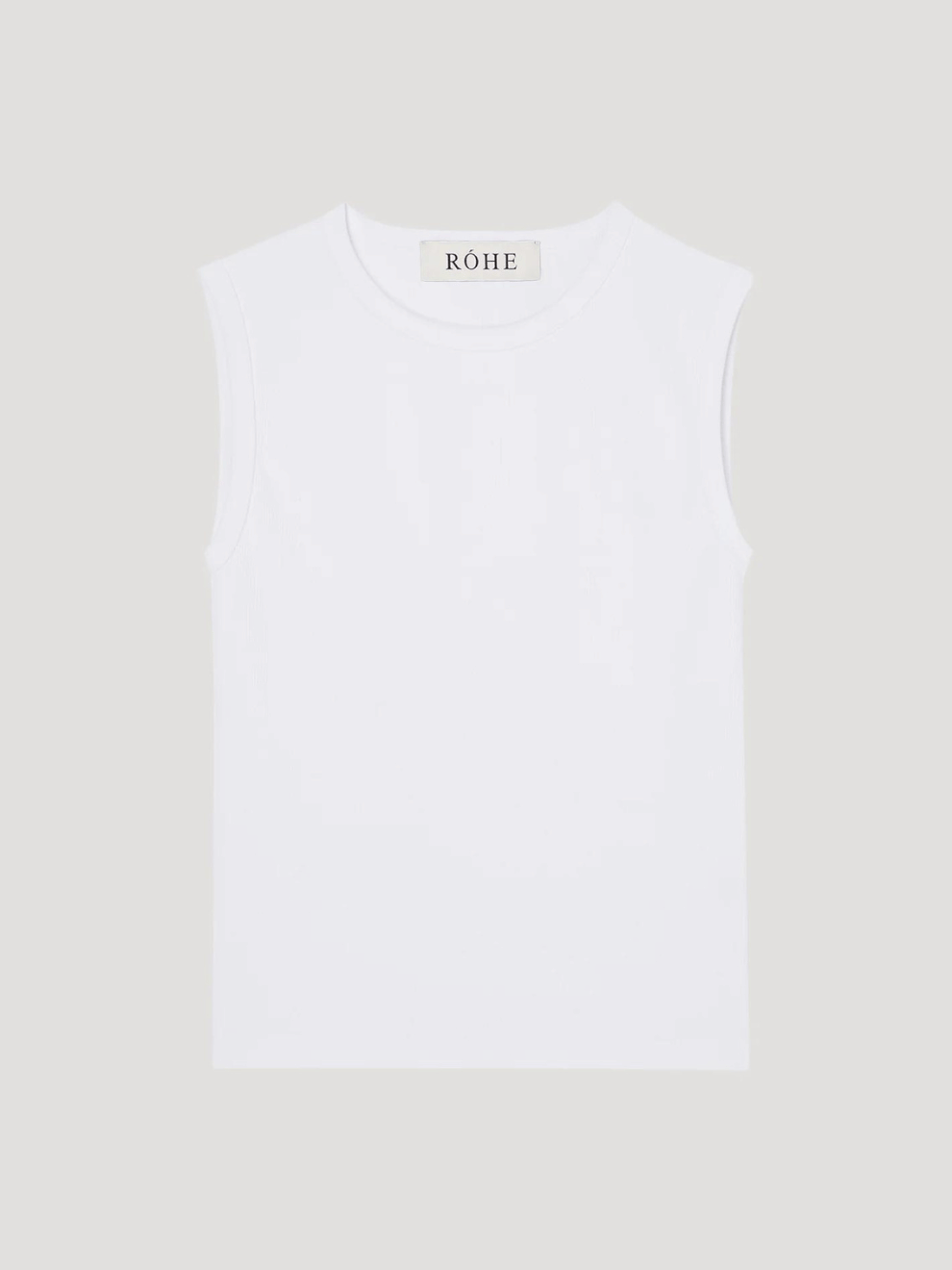 Tight Rib Tank Top in White