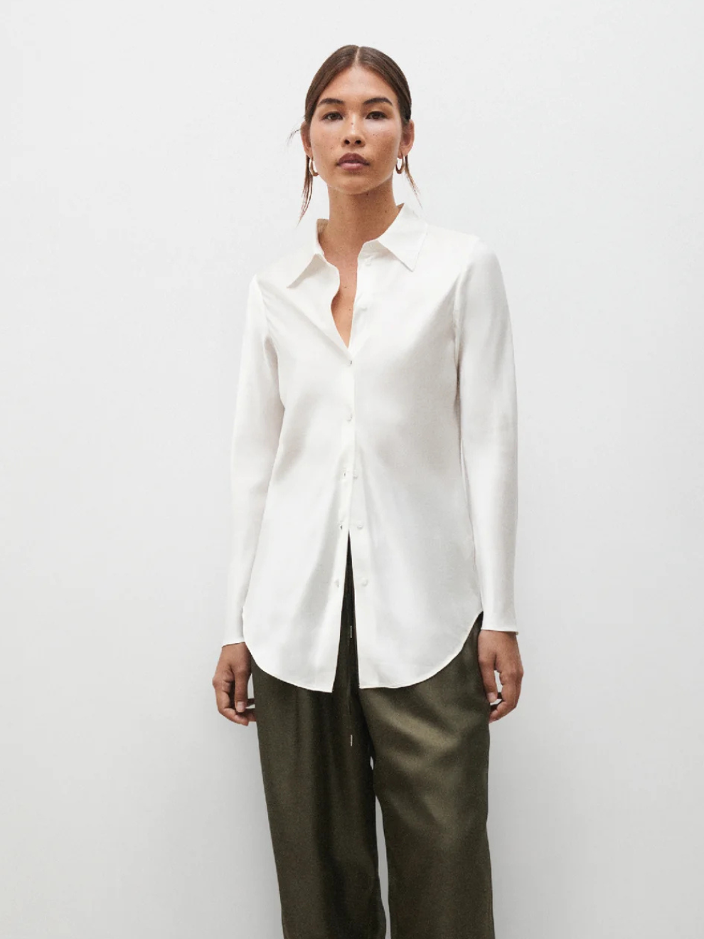 Bias Cut Shirt in White