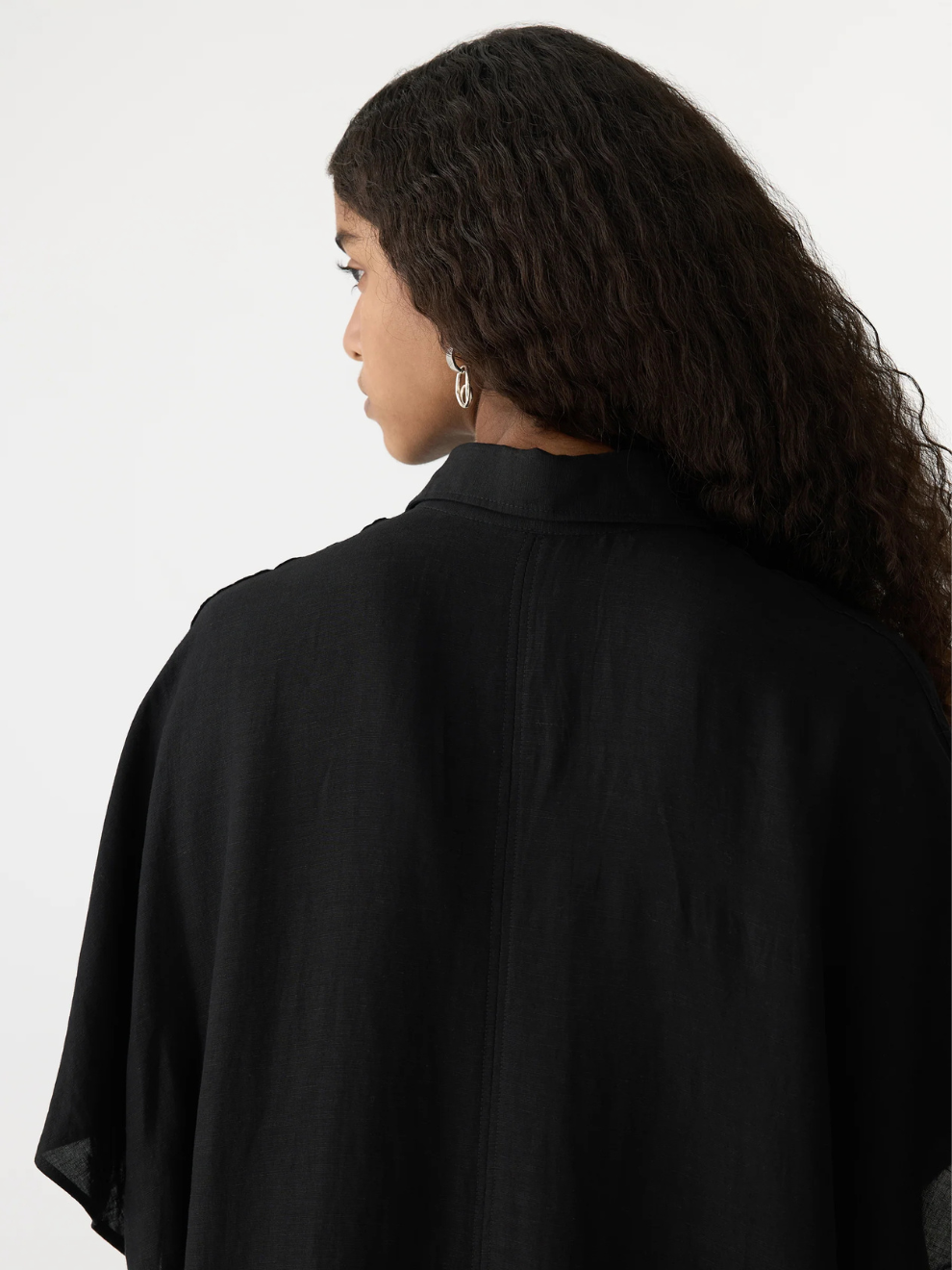 Boxy Placket Dress in Black