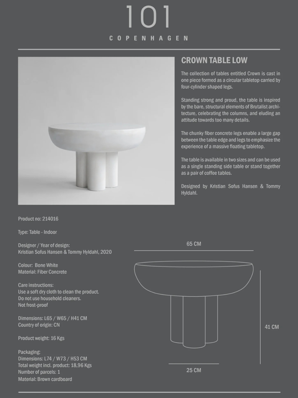 PRE-ORDER Crown Table in Bone White