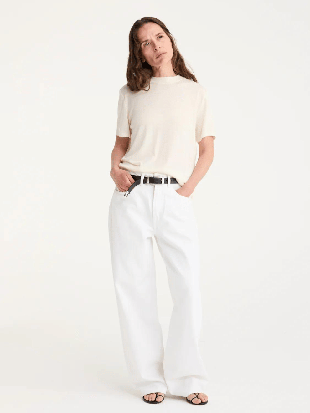 Relaxed Wool T-Shirt in Cream