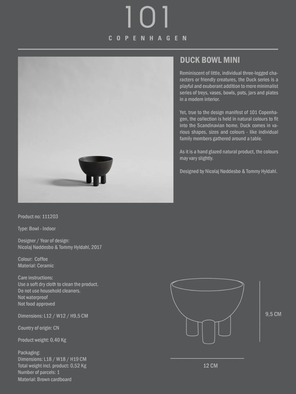 Duck Bowl Mini in Coffee