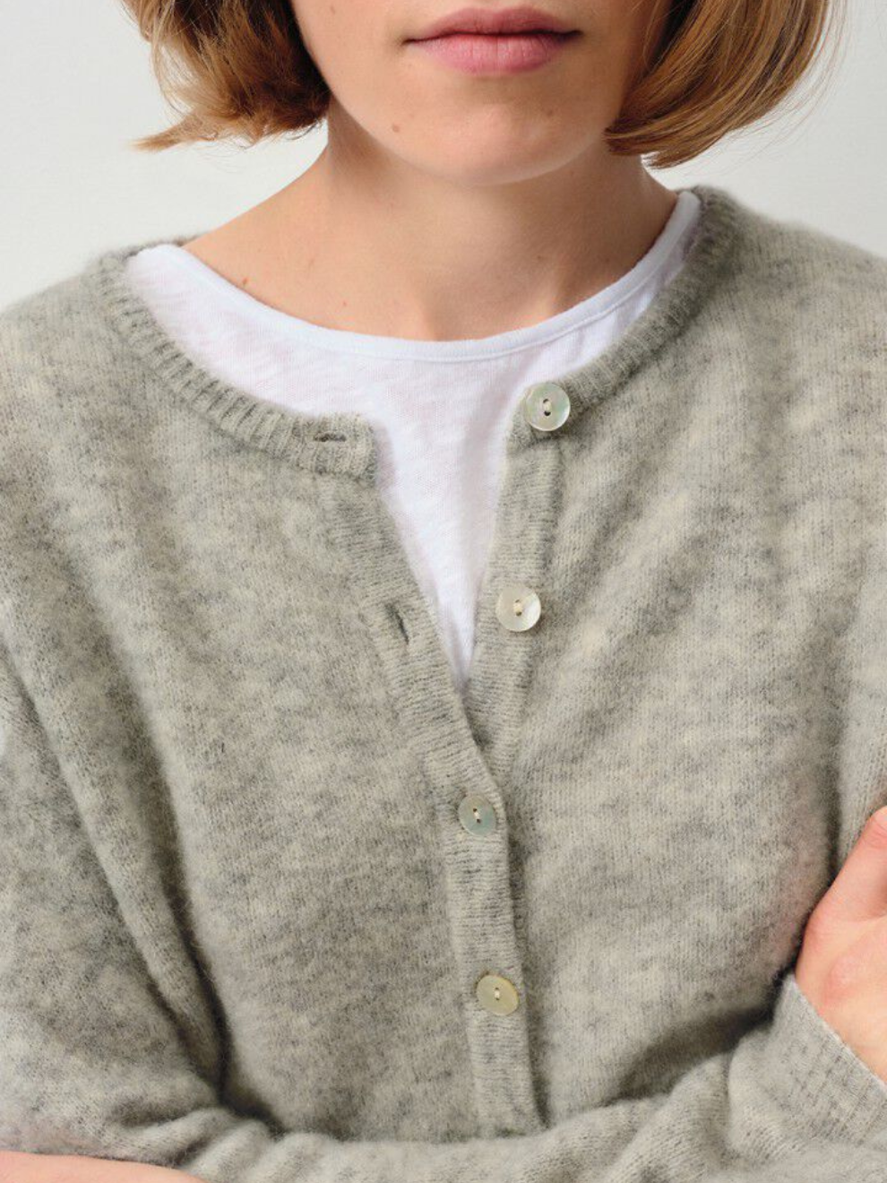 Vito Cardigan in Light Grey Melange