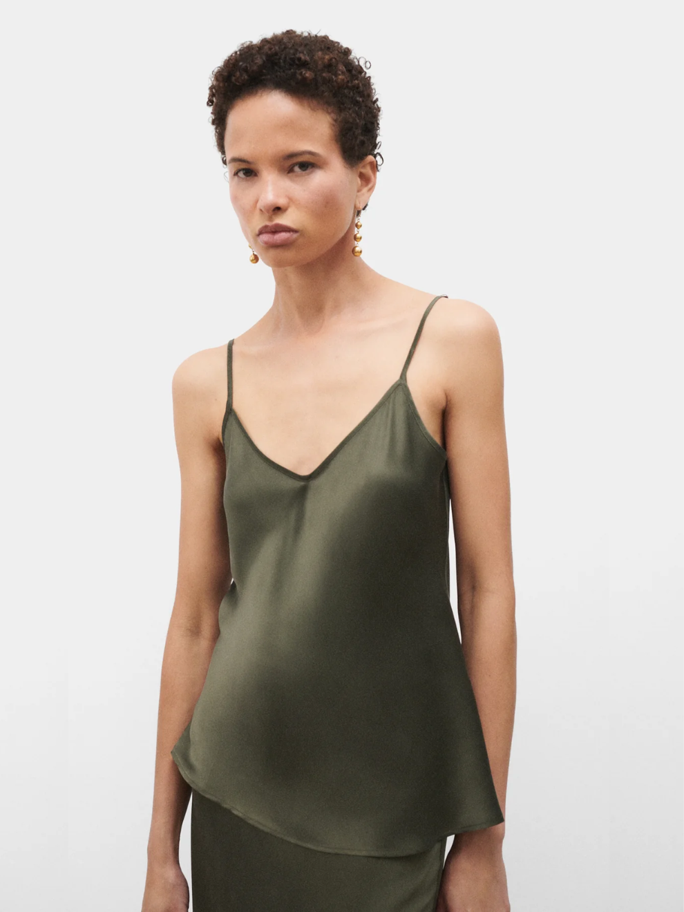 Bias Cut Cami in Pine