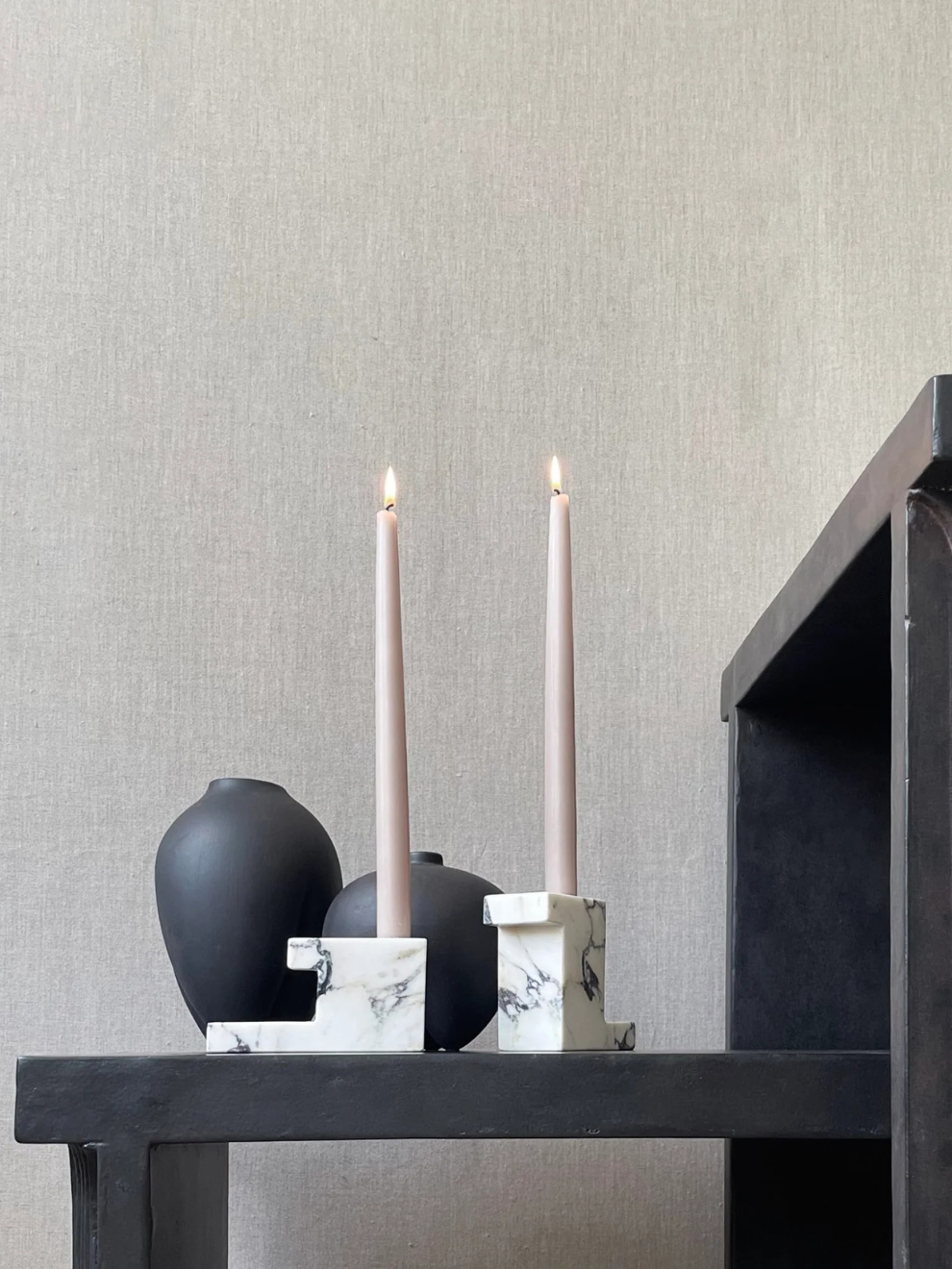 PRE-ORDER Brick Candle Holder Tall in Calacatta