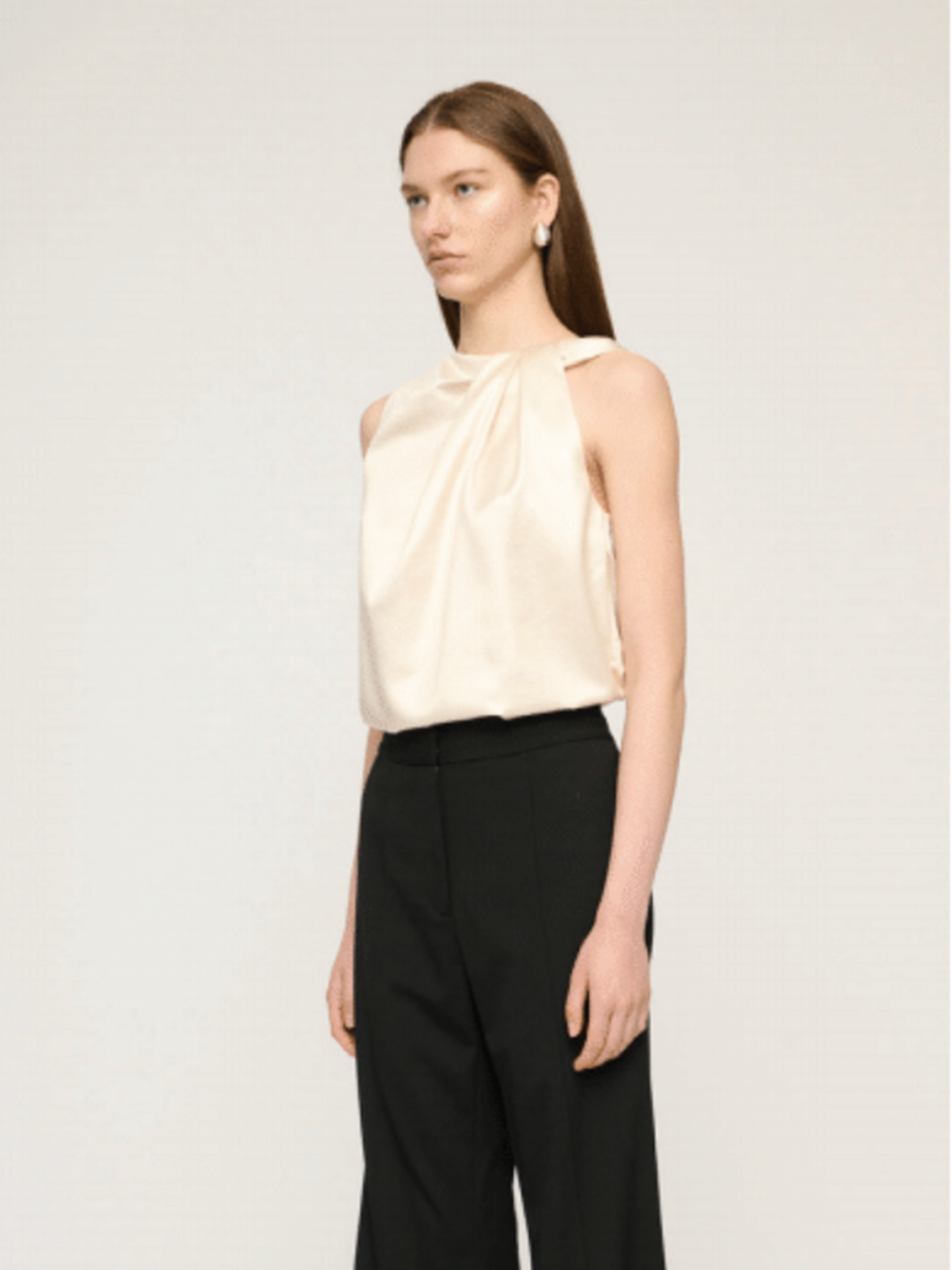 Albert Twist Shoulder Top in Parchment