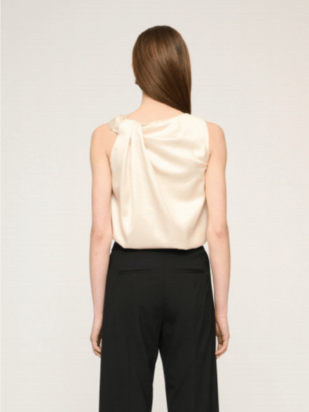 Albert Twist Shoulder Top in Parchment