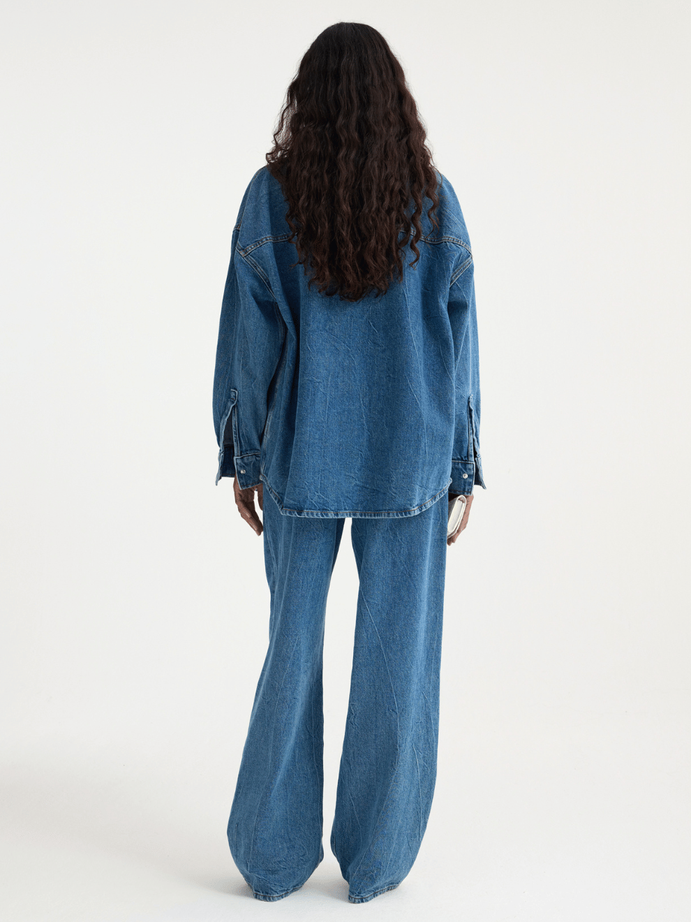 PRE-ORDER Denim Oversized Shirt in Mid Denim Blue