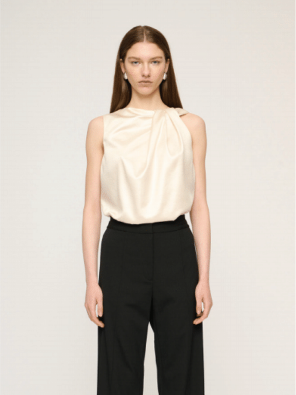 Albert Twist Shoulder Top in Parchment