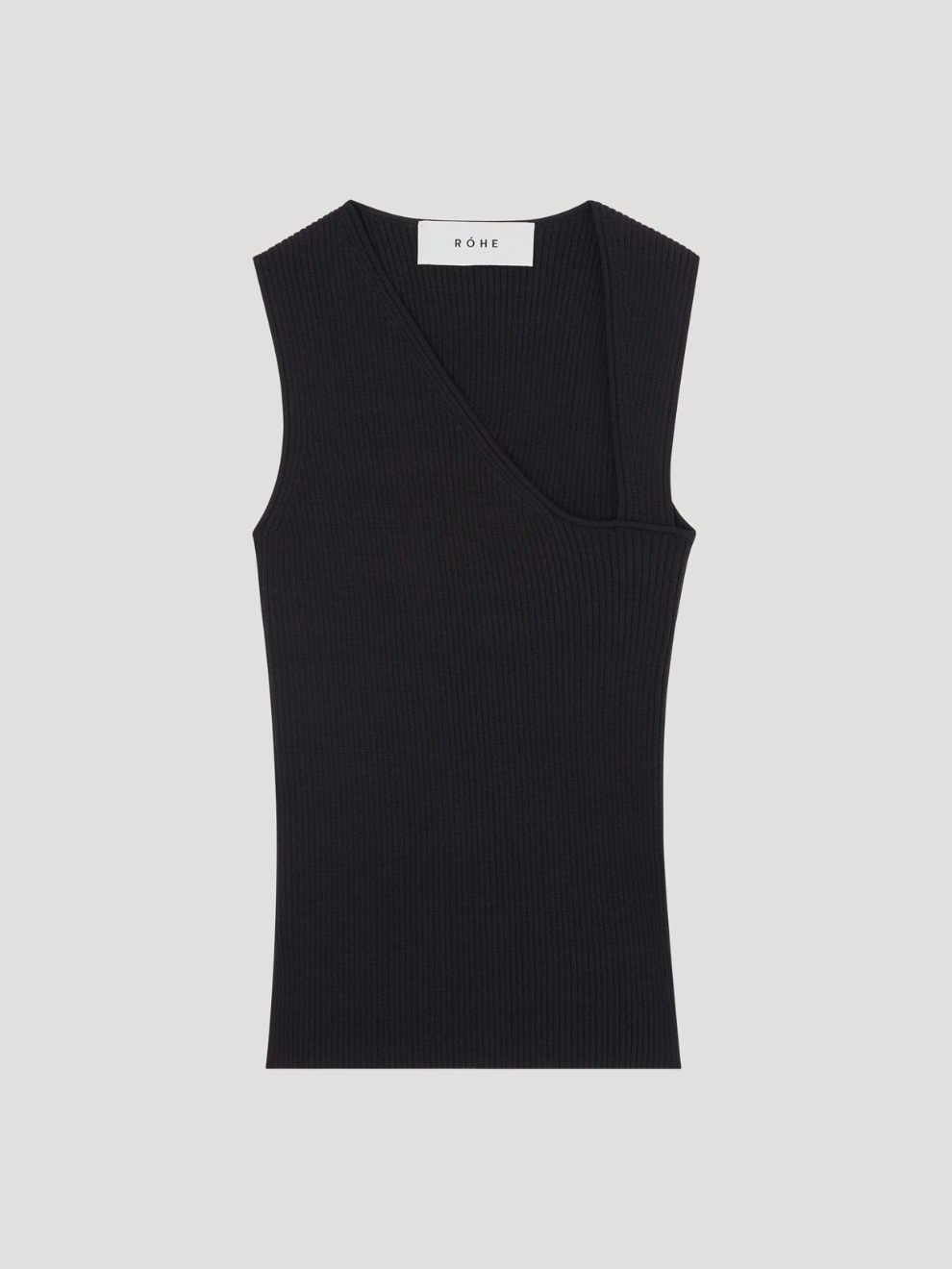 Slanted Neckline Top in Noir