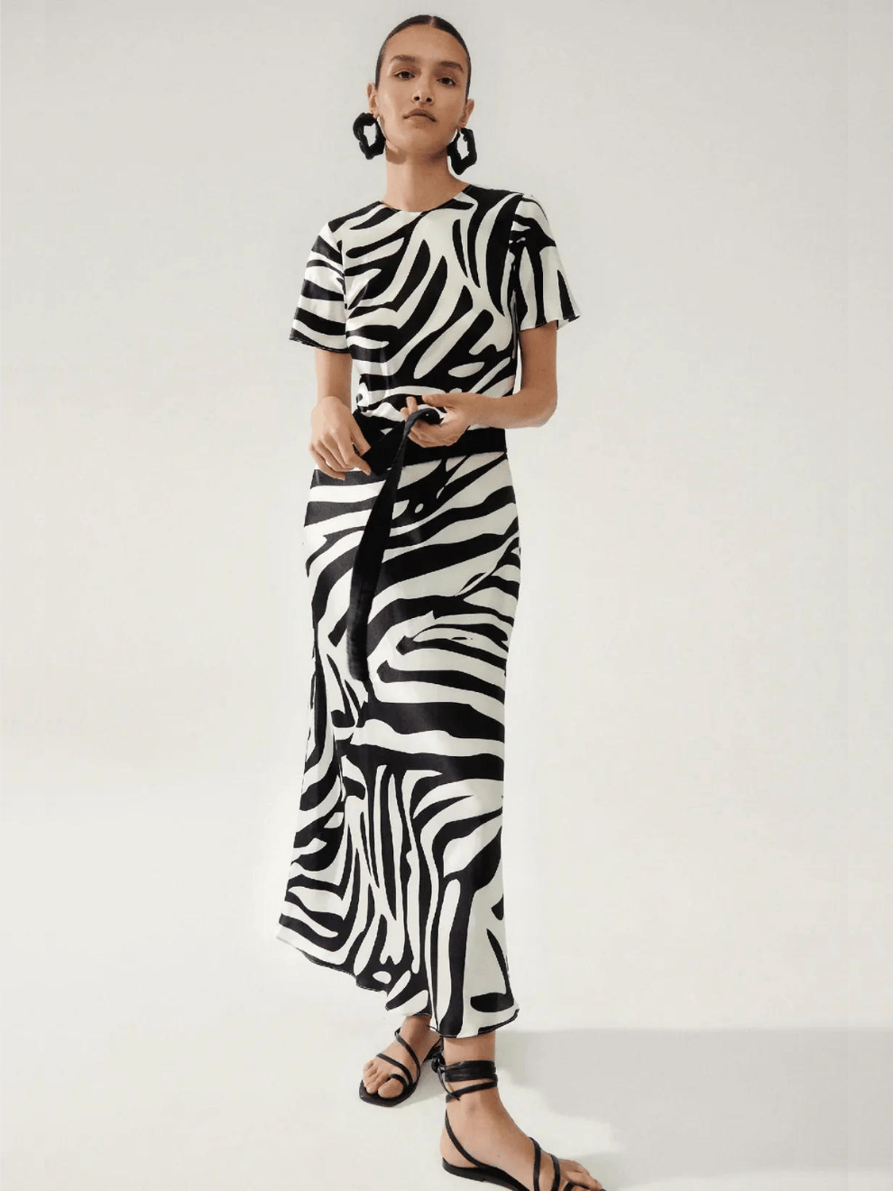 Wide Long Belt in Black