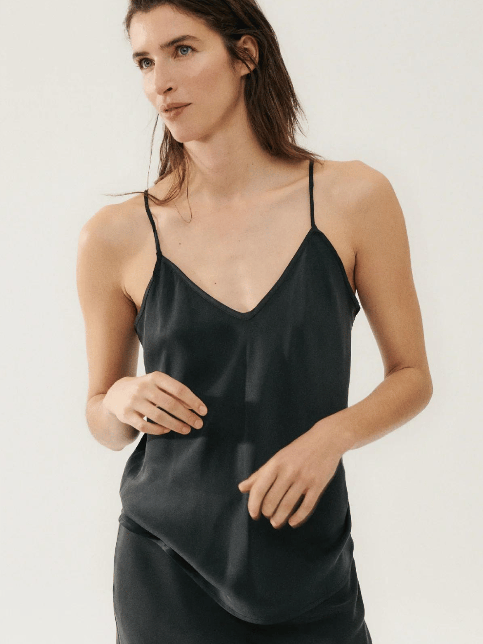 Bias Cut Cami in Black