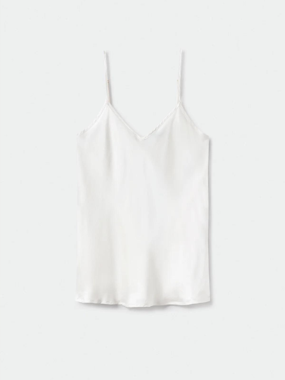 Bias Cut Cami in White