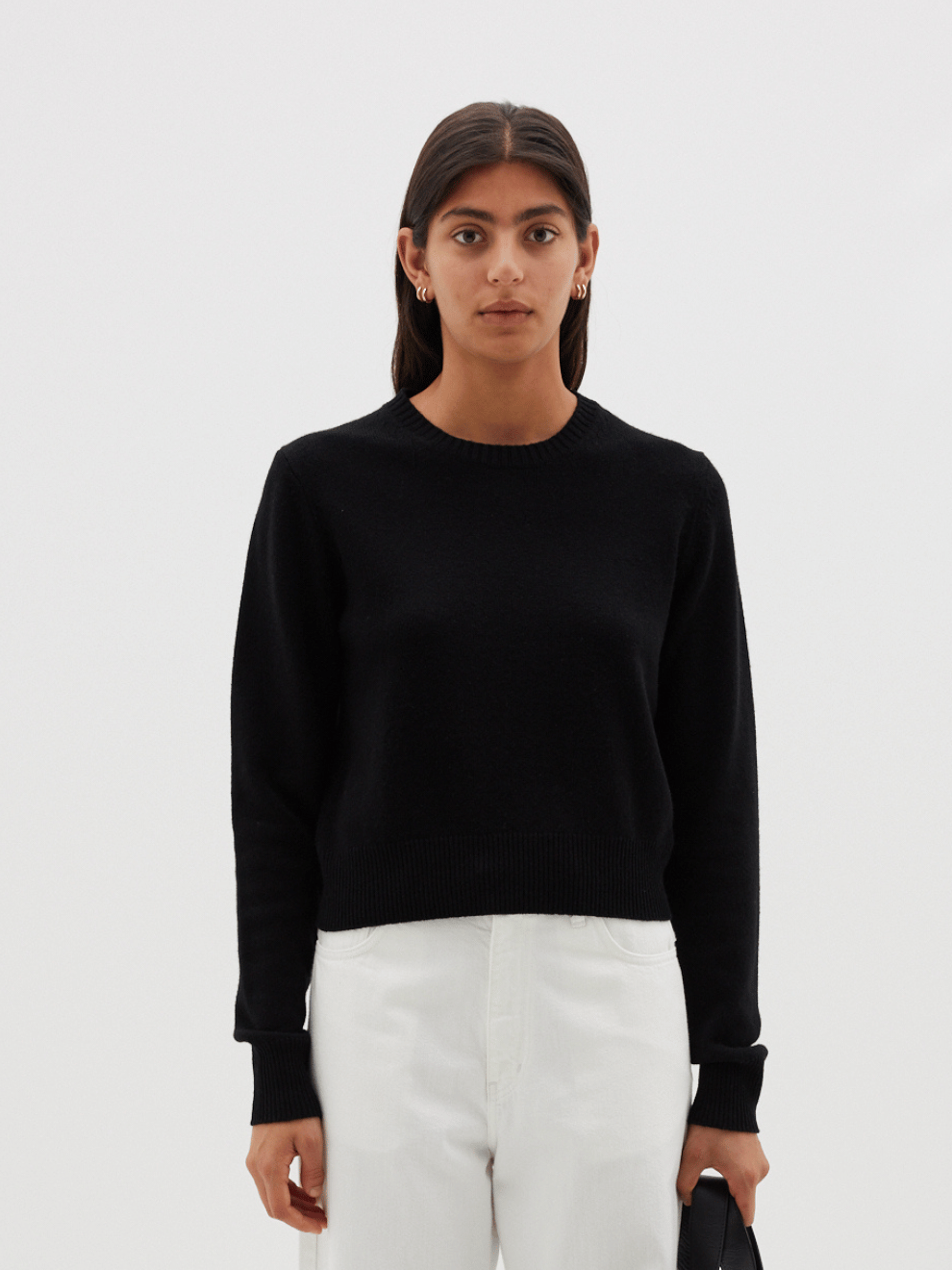 Wool Cashmere Classic Knit in Black