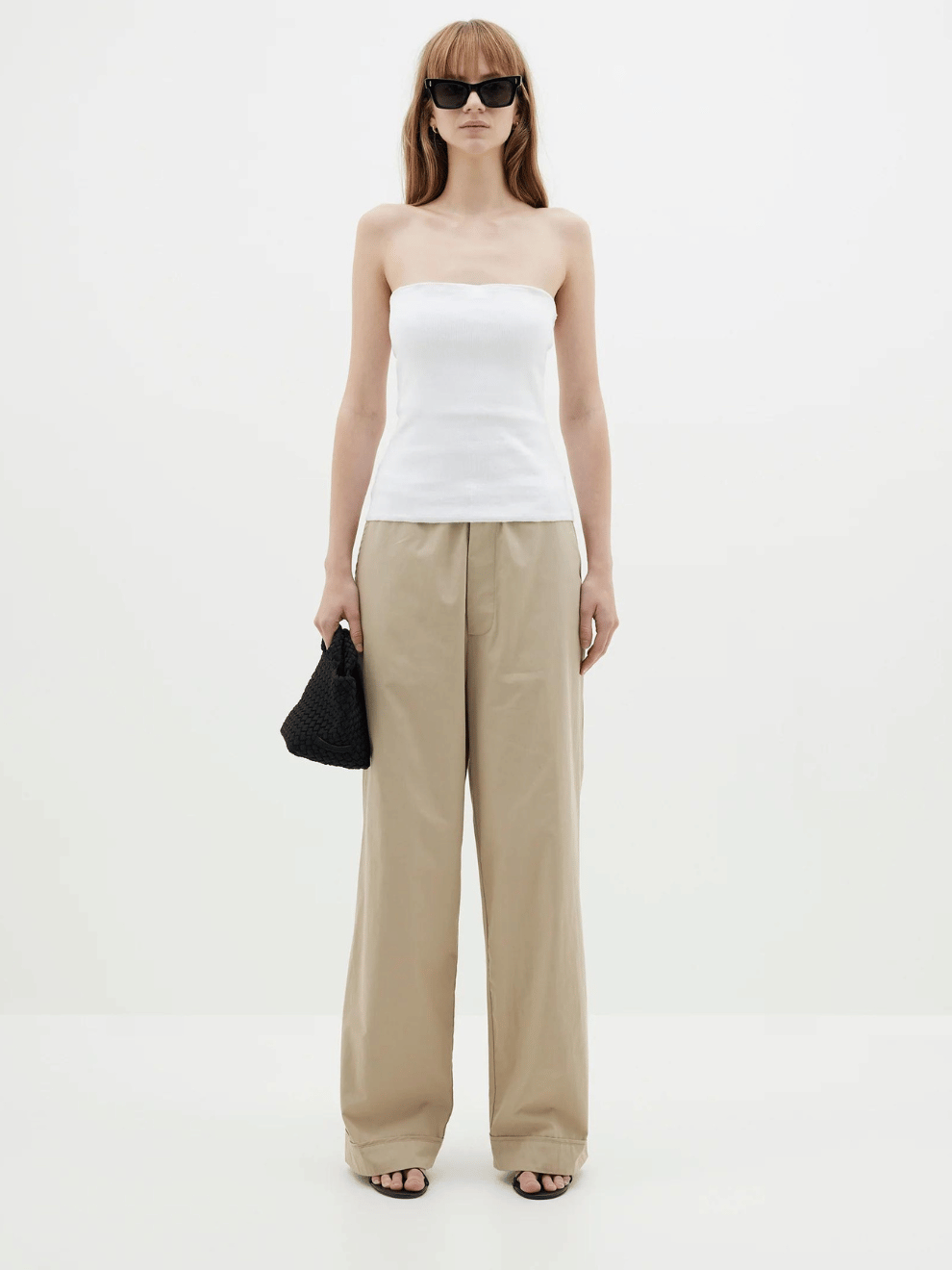 Rib Tubular Tank in White