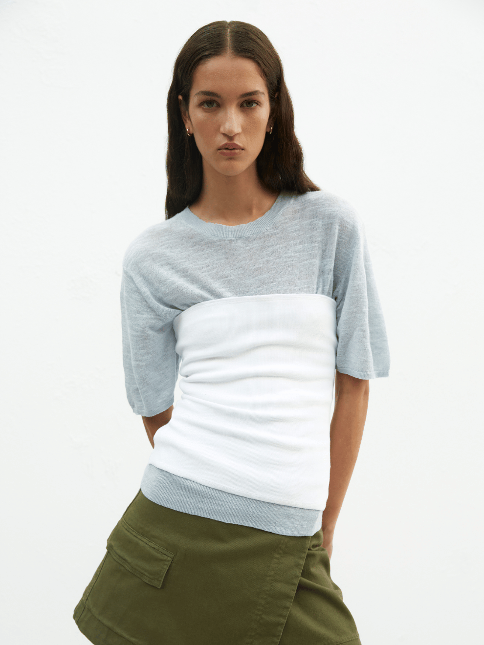 Rib Tubular Tank in White