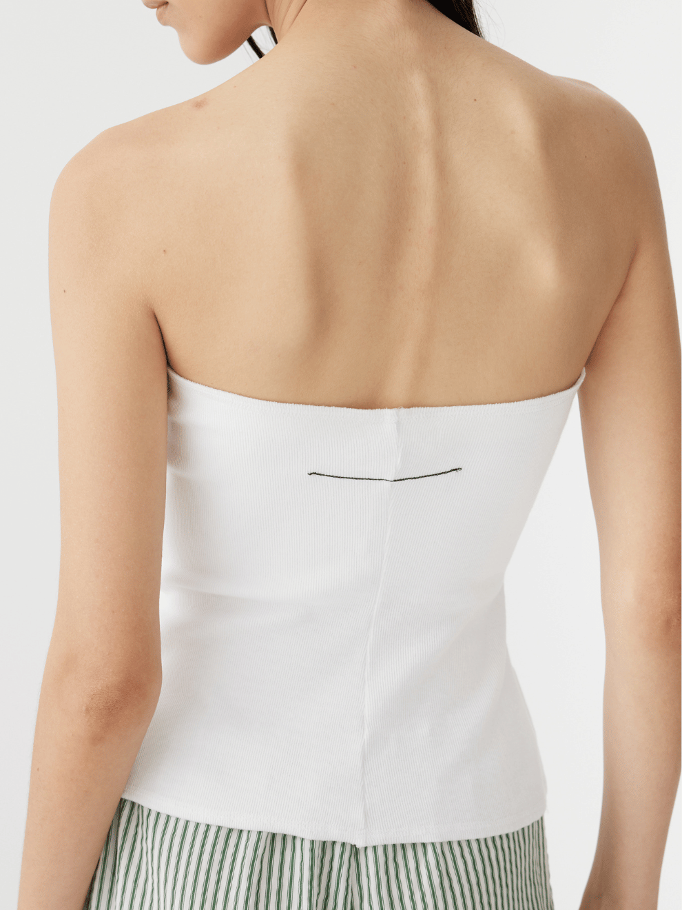 Rib Tubular Tank in White