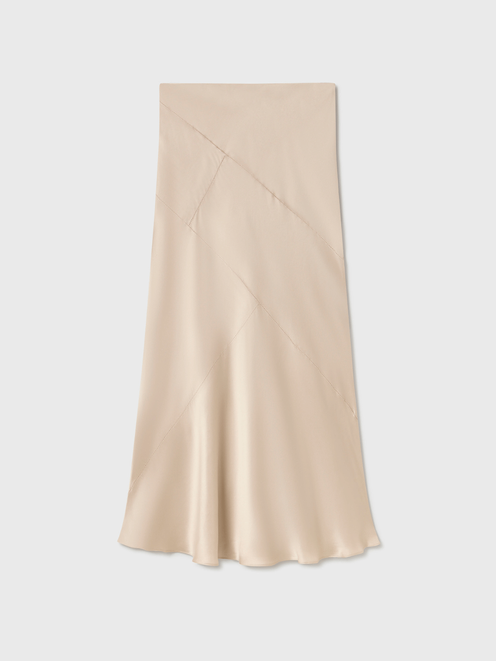 Splice Long Bias Cut Skirt in Hazelnut