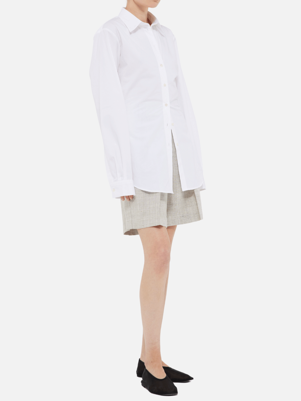 Shaped Poplin Shirt in White