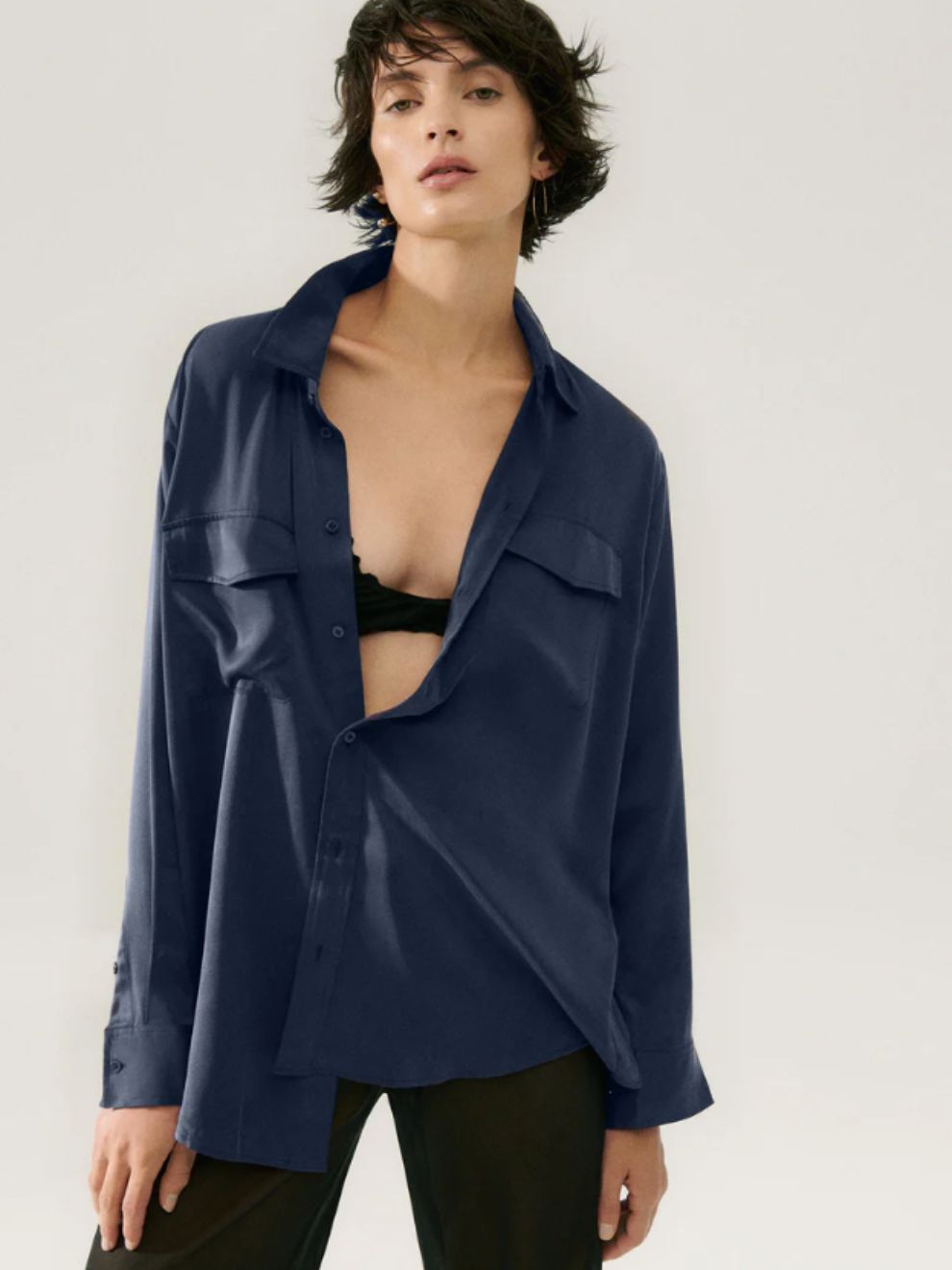 Boyfriend Shirt in Midnight