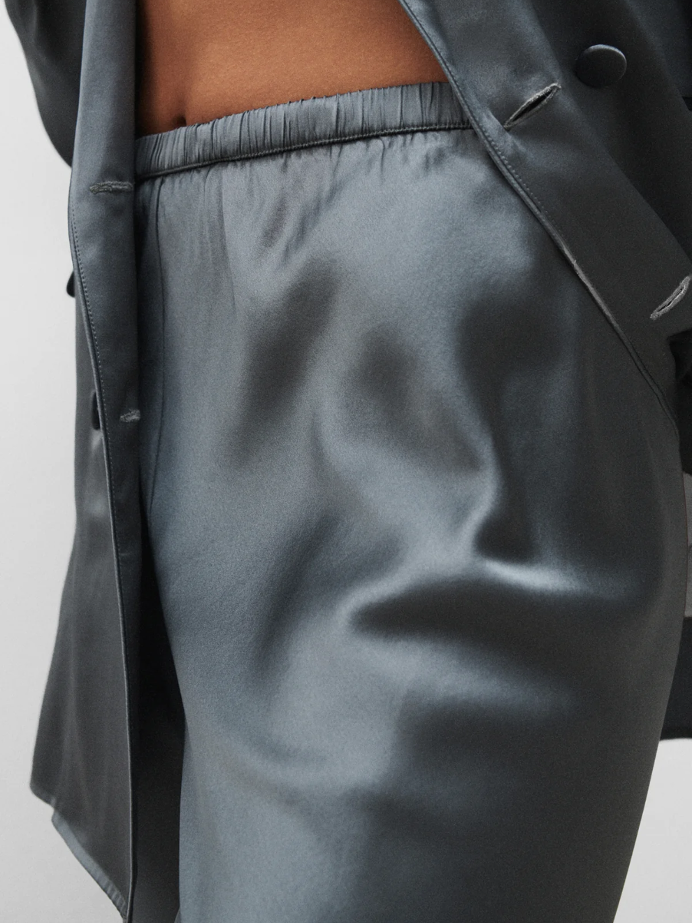 Bias Cut Pants in Slate