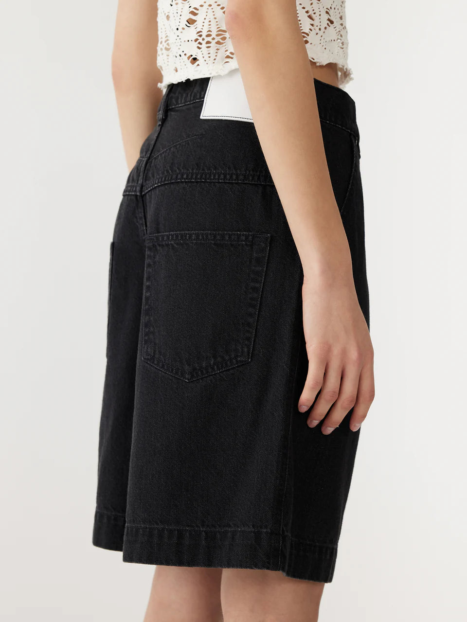 Denim Bermuda Shorts in Black