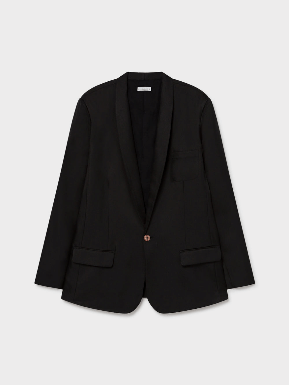 Silk Twill Miami Blazer in Black