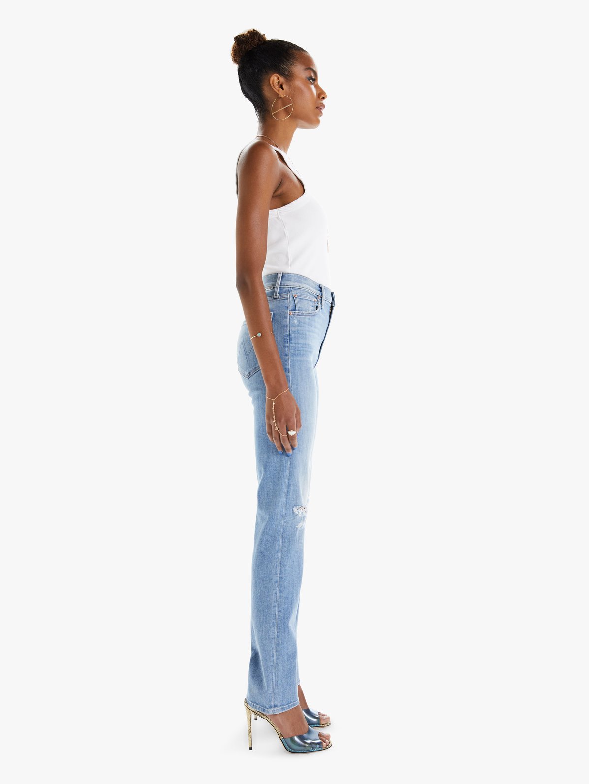 MOTHER denim jeans High Waisted Rider Skimp - Dreamer side view